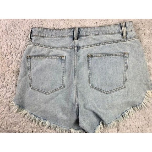 Wild Fable Size 10 Womens Shorts High Rise Cut Off Light Wash Cotton - Picture 3 of 4